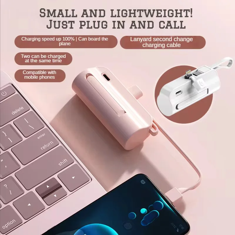 4500mAh Mini Power Bank 2-in-1 Fast Charging Portable Charge