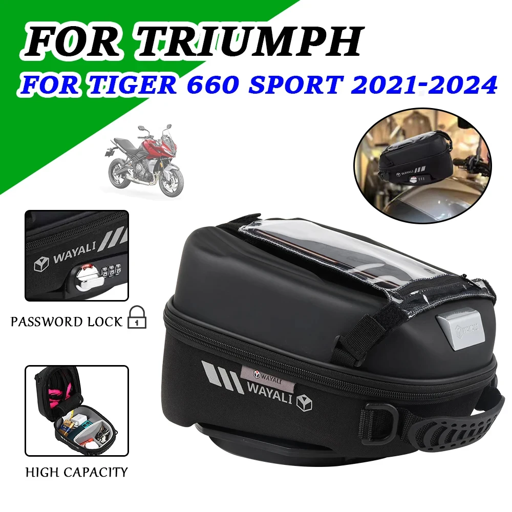 

For TRIUMPH Tiger Sport 660 Tiger660 Sport 2021 2022 2023 2024 Accessories Travel Bag Fuel Tank Bag Lock Luggage Racing Bags