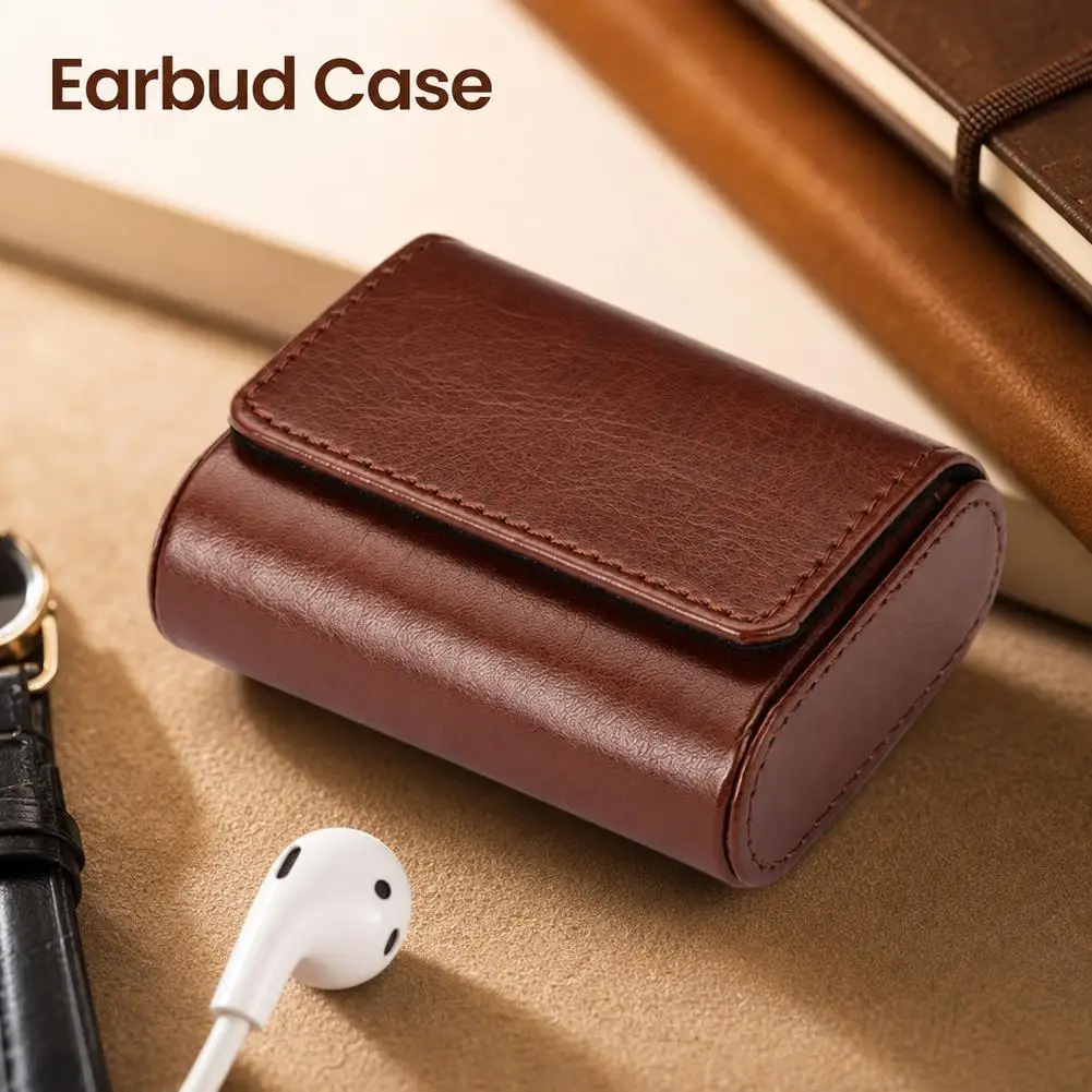 Leather Magnetic Earphone Storage Box Multi Functional Storage Box Portable Small Bag Magnetic Absorption Box