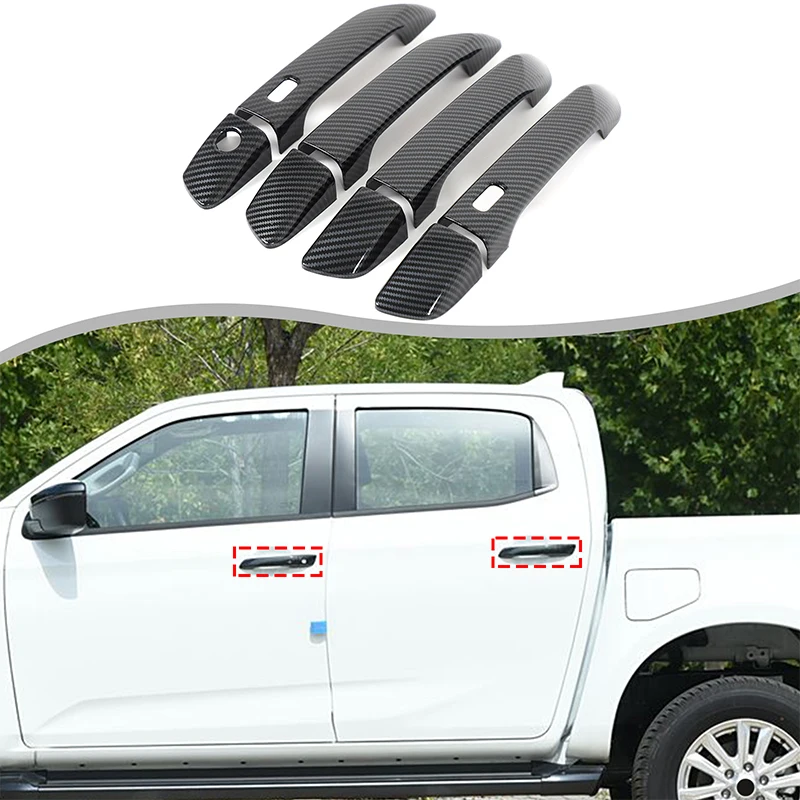 

ABS Carbon Fiber For Mazda BT50 lsuzu D-MAX 2021+ Car styling Car Exterior Handle Cover Decorative Sticker Car accessories