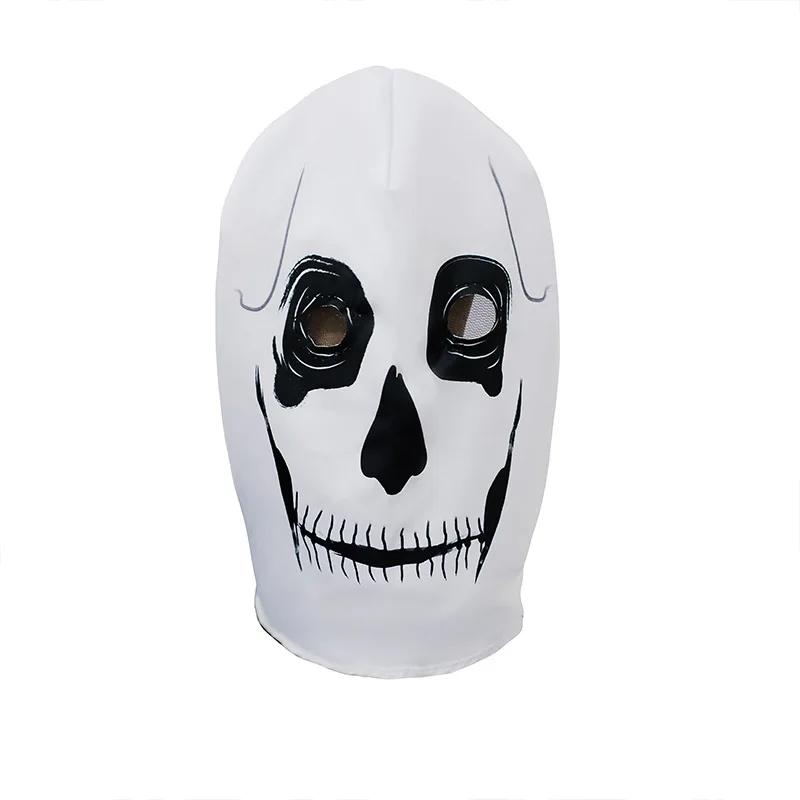 Disfraz de esqueleto blanco para niños, mono con capucha, Cráneo, Zombie, Cosplay, Zentai