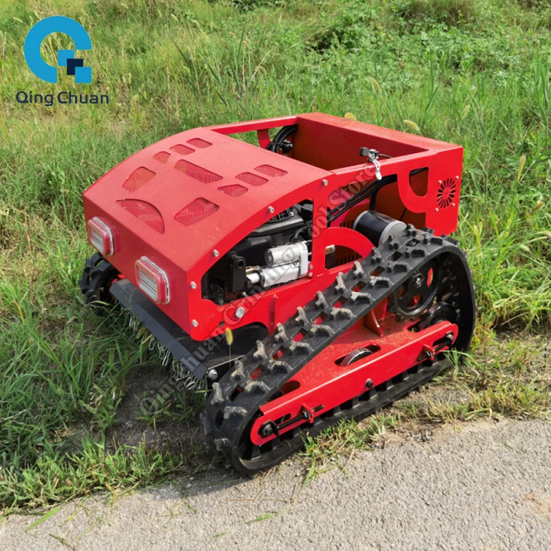 Lawn Mower Agricultural Remote-Controlled Tracked Orchard Lawn Mower Four Stroke Tracked Orchard Weeding Machine