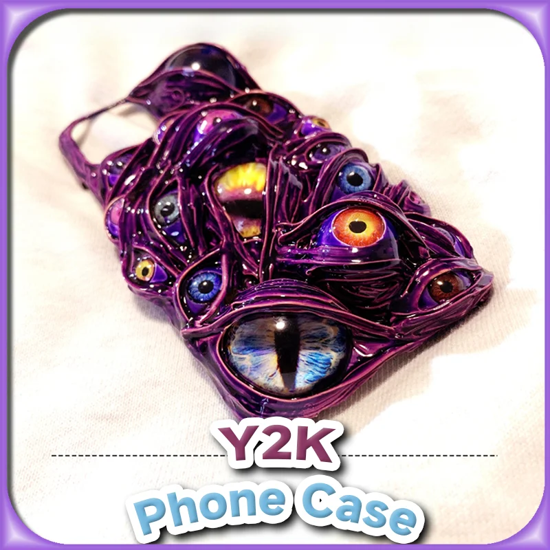 

Креативный противоударный чехол для телефона Horror Eyes Y2K для IPhone 16, 15, 14, 13, 12, 11 Xs Xr Pro Max Cretaive, защитный чехол от падения
