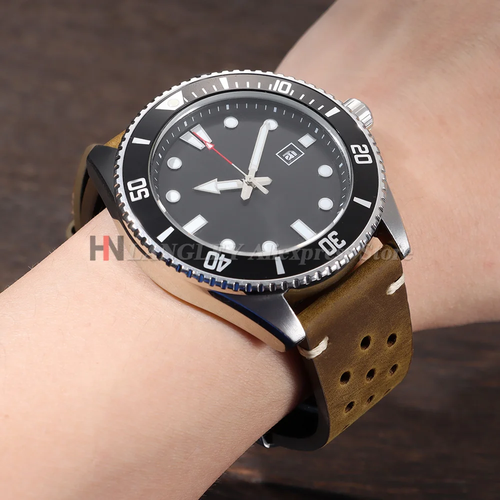 Vintage-Uhrenarmband, handgefertigt, mit Nähten, Rindslederarmband für Omega, für Seiko Smartwatch, atmungsaktives Armband, 18 mm, 20 mm, 21 mm, 22 mm, 24 mm – Detail 9