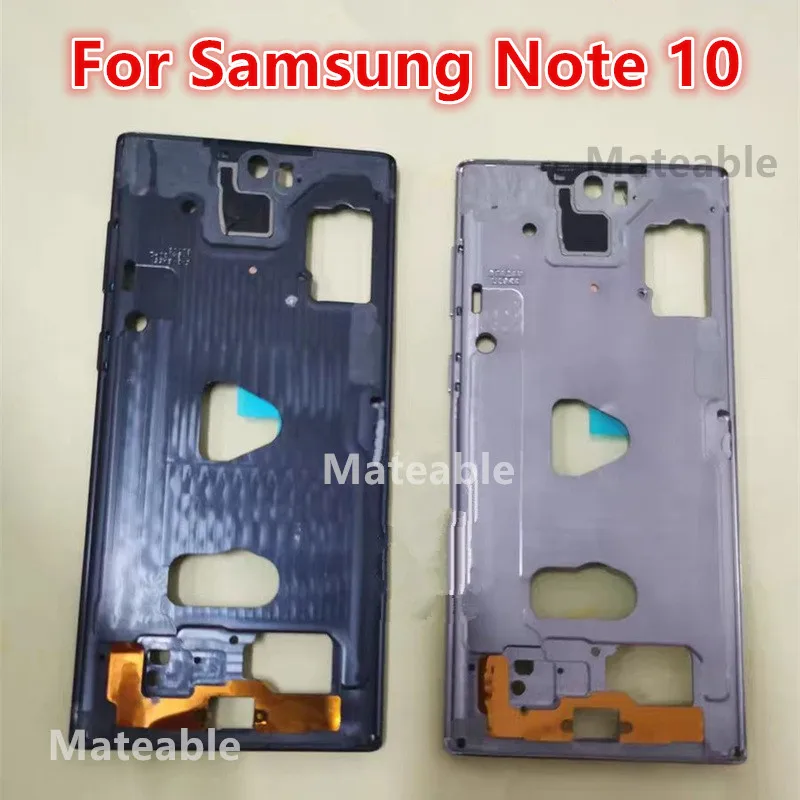 Middle Frame Note10 For Samsung Galaxy Note 10 N970 Housing Board LCD Faceplate Bezel Replace Repair Parts + Side Buttons