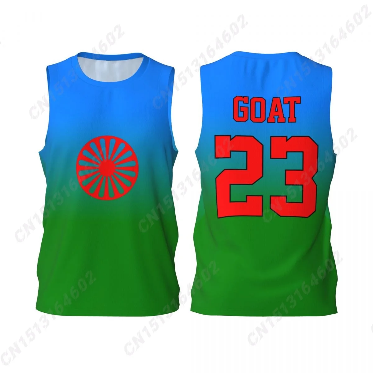 Aangepaste Romani Mensen Rom Zigeuner Gradiënt Vlag 3d Geprint Basketbal Geit T-Shirt Mannen Zomer T-Shirt Voor Running Fitness Voor Cadeau