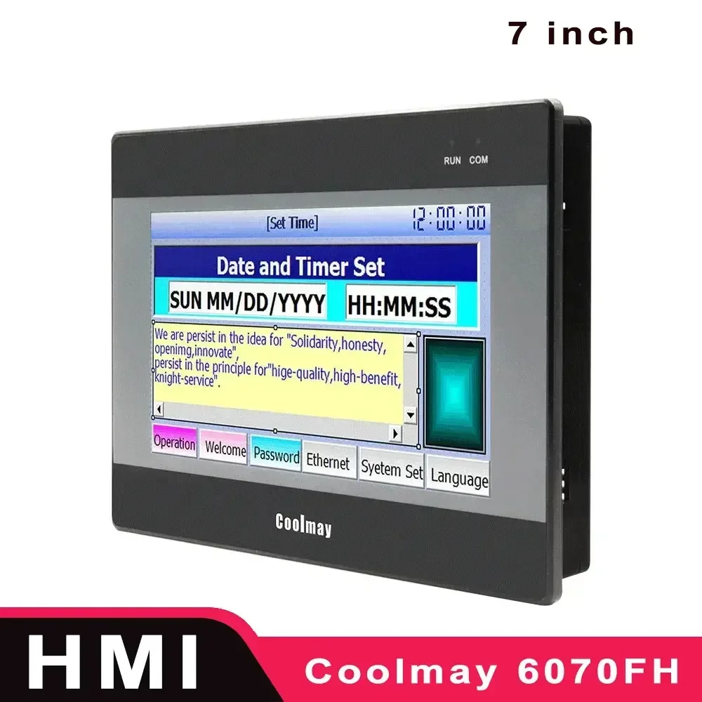 Coolmay Hmi Display Screen Panel 7 Inch TK6070FH 1024*600px Human Machine Interface Display Calendar Support Sealed in Box