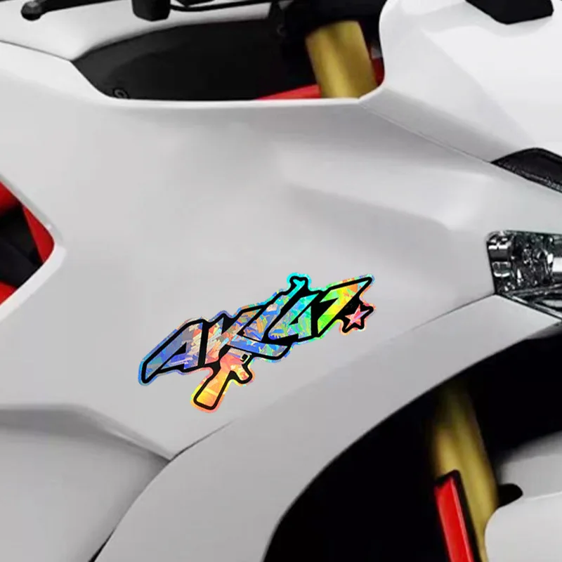 

2D Flat Sticker Motorcycle Sticker 1 AK47 Creative Motorcycle Sticker, high-end design suitable for motorcycle fuel tank, helmet