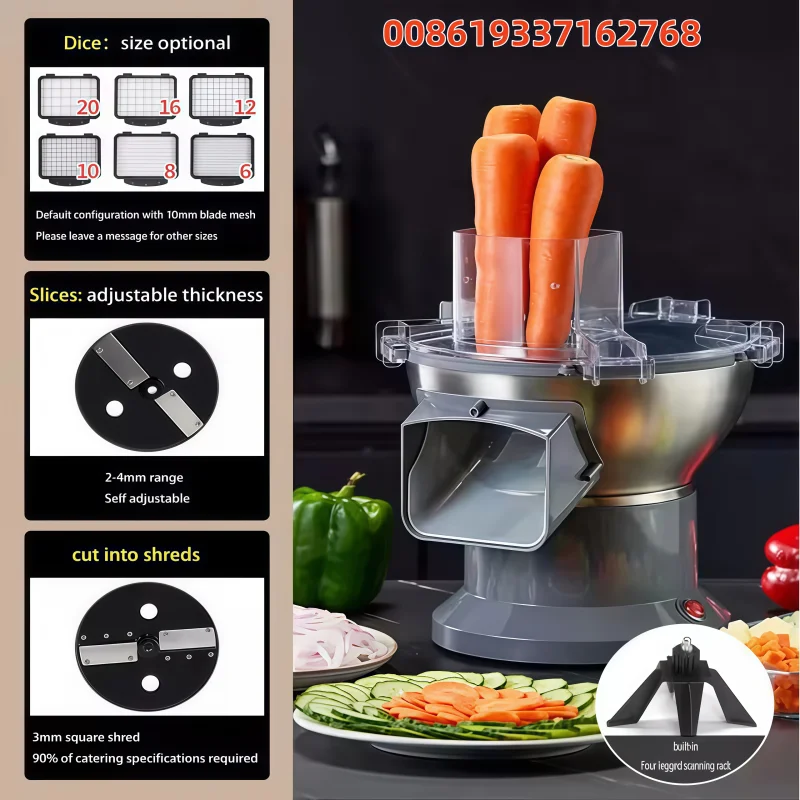 

Catering Stores, Kindergartens, and Canteens Use Vegetable Dice, Slicing, and Shredding Machines