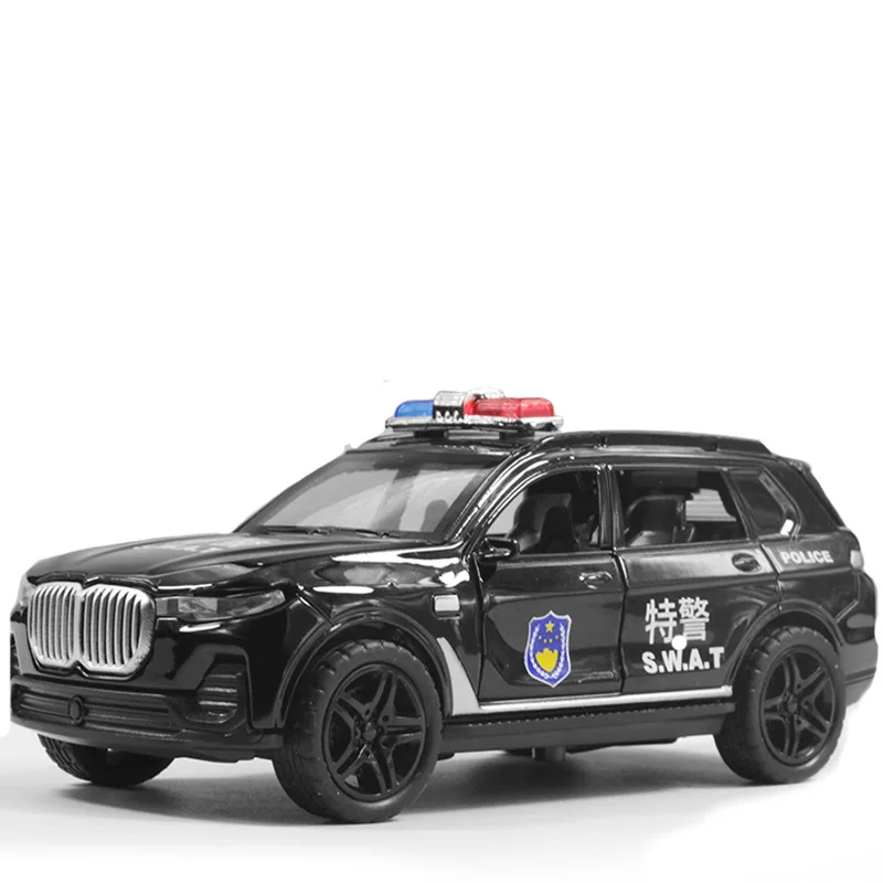 

Toy Police Car Fire Truck Public Security Car Children's Toys with Sound Light Alloy Car Model Return Toys