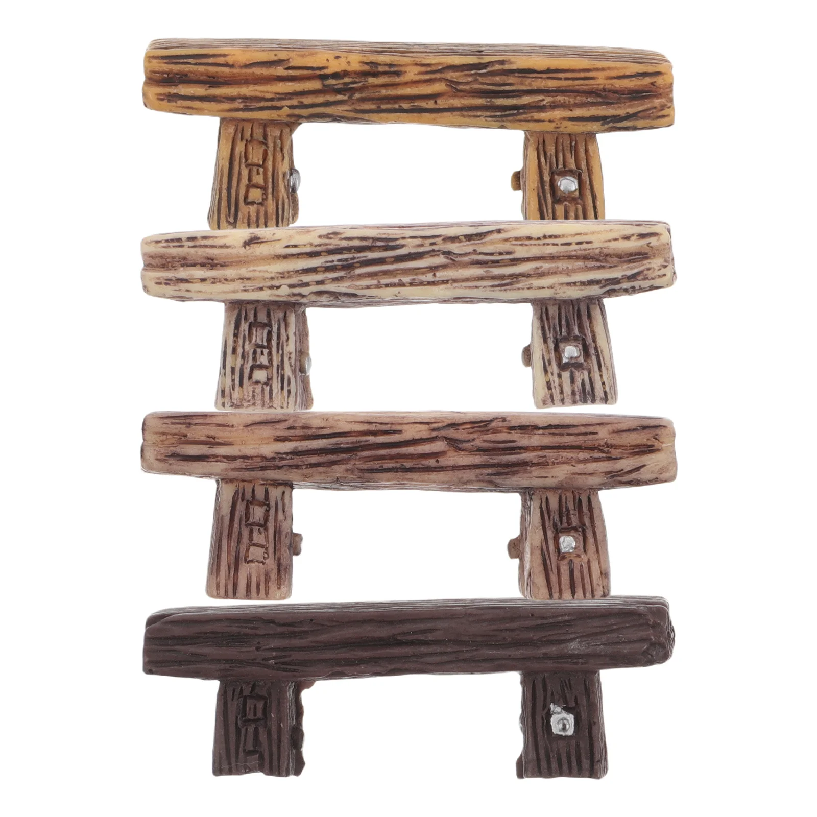

4Pcs Miniature Bench Ornament Vintage Style Resin Small Stool for Gardening DIY Landscape Decoration Retro Home Office Study