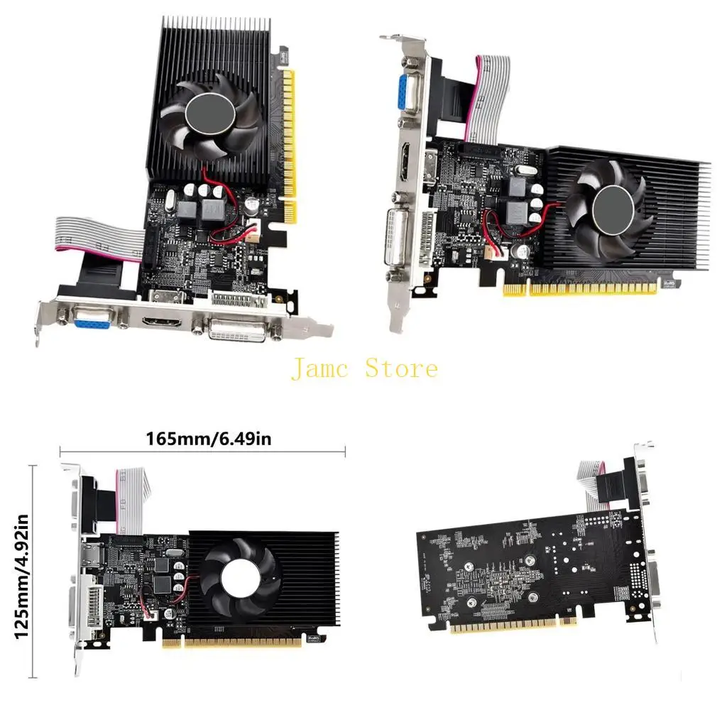 

LX0B 4GB DDR3 GT730 GPU 128 Bit with VGA DVI 2HDMI Port Graphics Card for Home