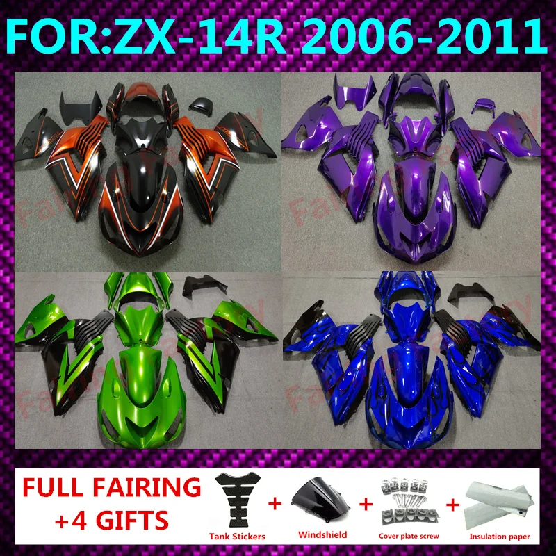 

Обтекатели для Zx14r, Обтекатели для кузова 2006-2011 ZZR 1400 2011 Zx14 2006 2007 2008 2009 2010 ZXMT