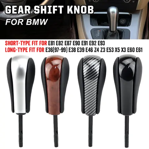 자동 자동차 기어 시프트 노브 BMW E39 E46 E53 E60 E61 E63 E64 E81 E82 E87 E90 E91 E92 E93 E83 ABS 탄소 섬유 자동차 스타일링