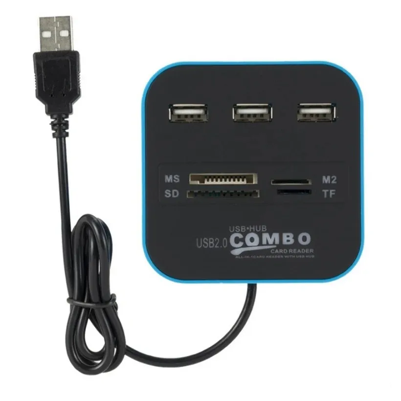 MnnWuu USB HUB Combo All In One USB 2.0 Micro SD High Speed Card Reader 3 Ports Adapter Connector For Tablet PC Computer Laptop