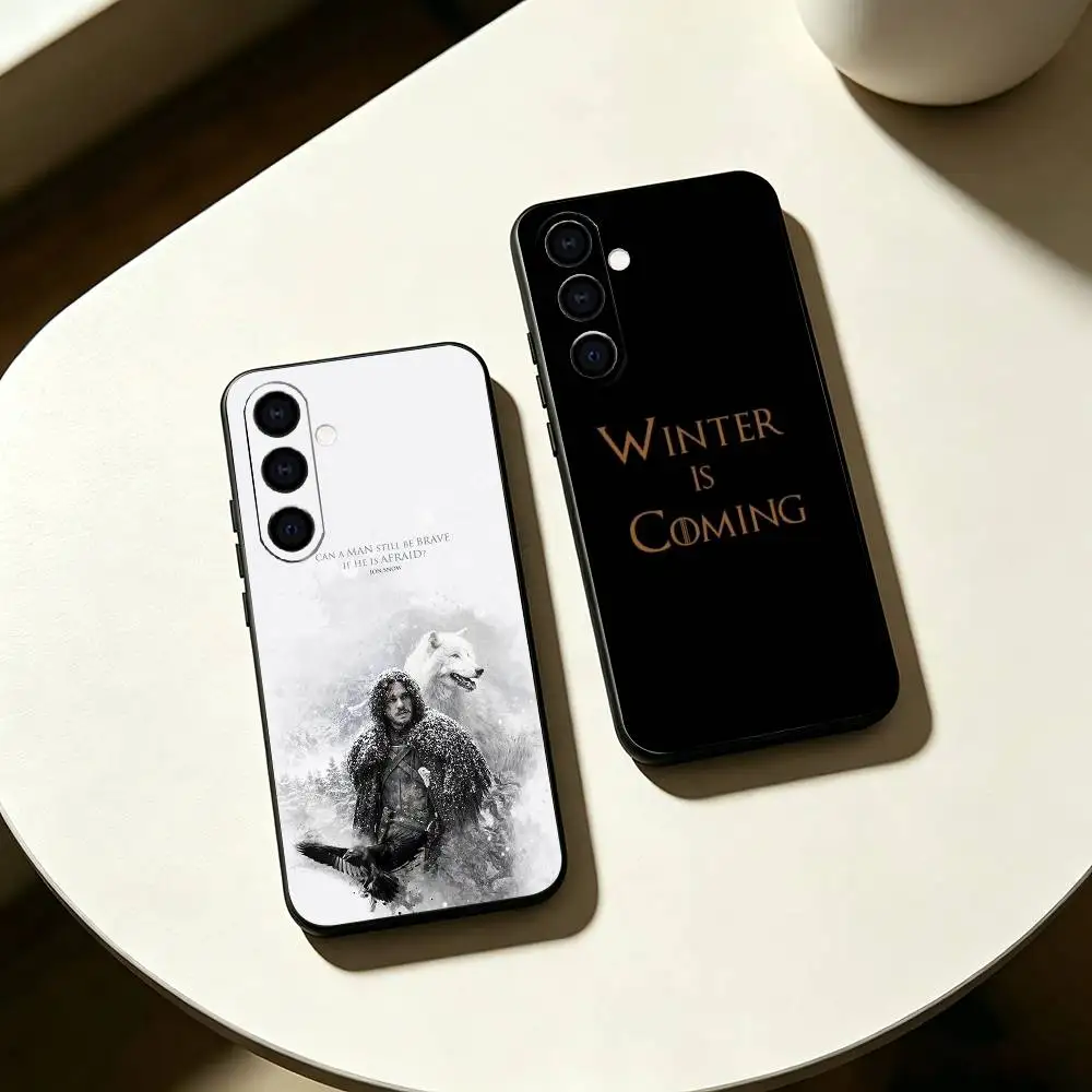 Q-Quote W-Winter Is Coming Phone Case Black Silicone Soft For Samsung Galaxy A73,A72,A71,A70,A53,A52,A51