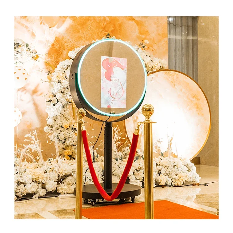 Round Mirror Photobooth Machine Wedding Selfie Magic Mirror Photo Booth for sale