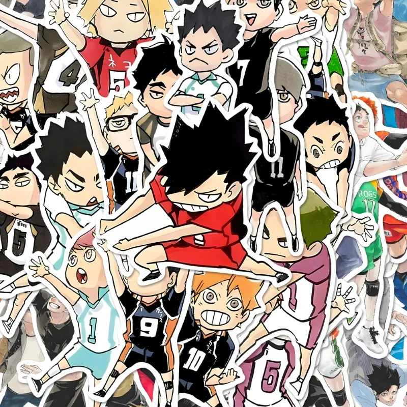 60 Stück Anime Haikyuu Graffiti-Aufkleber Niedliche Volleyball Hinata Shoyo Tobio Kageyama Laptop Gitarren Dekoration Spielzeug – Detail 3