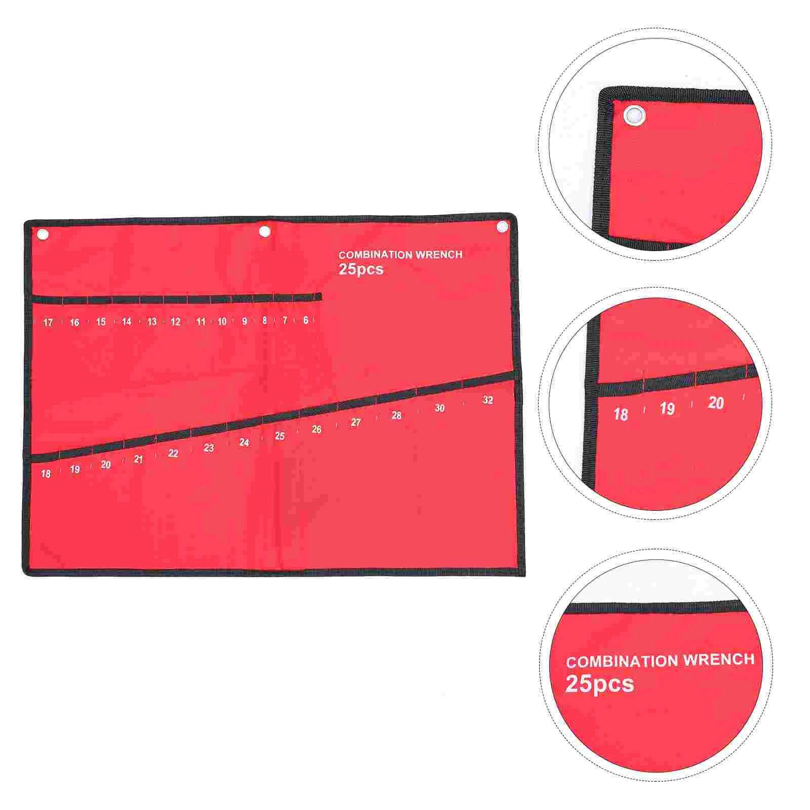 Pocket Screwdriver Wrench Bag Organizer Multi-functional Tool Pouch Portable Red Storage