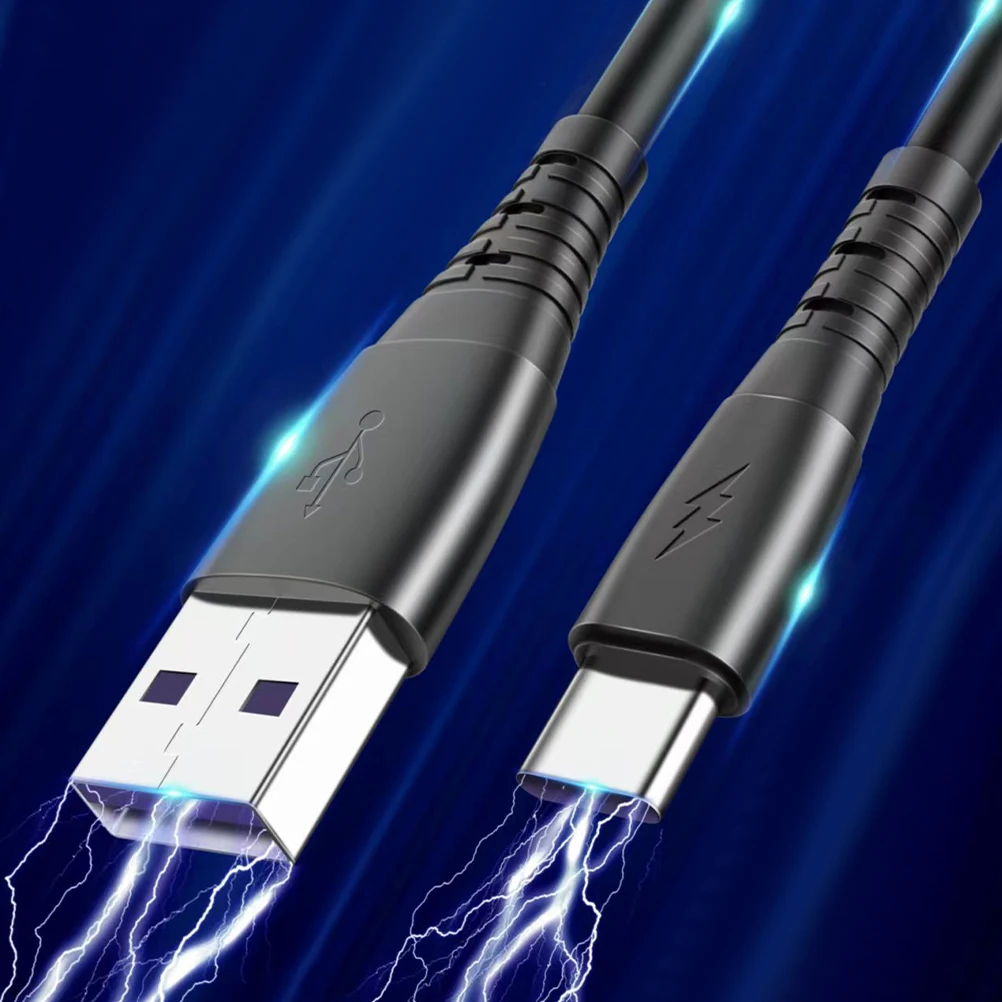 

2 Pcs Type C Charging Cable Spring Stretched Data Cord 1 5M Usb Car Phone Accessory Fast Charge Durable Pc Abs Material