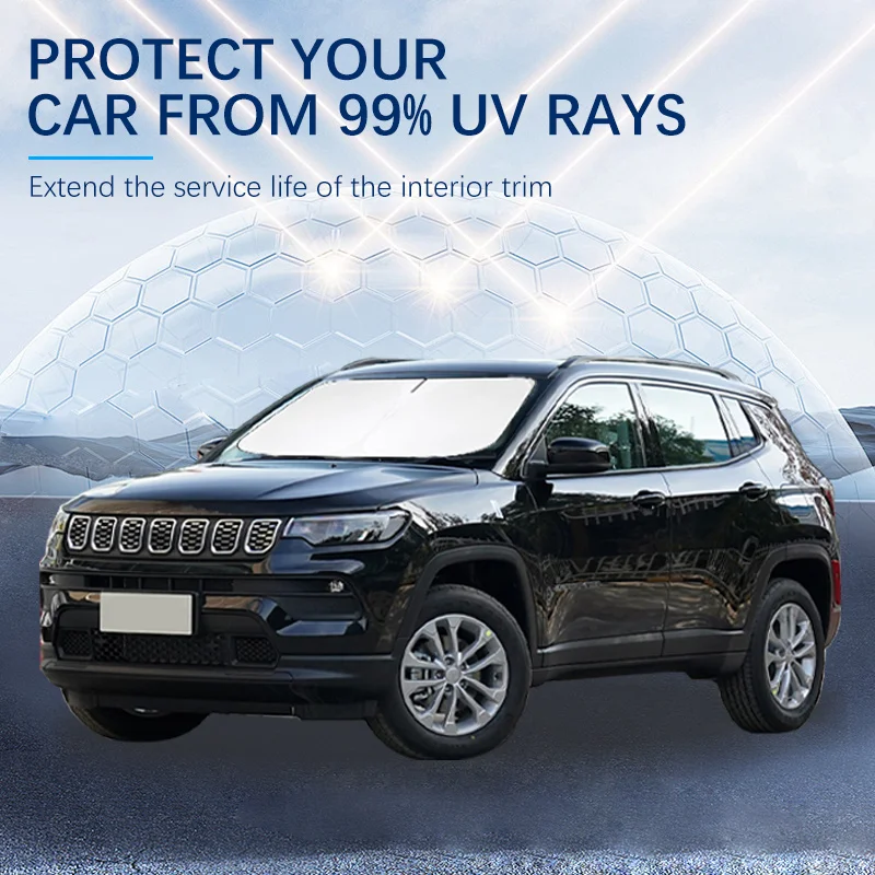 

Car Windshield SunShade Sun Visor Foldable Parasol Blocks UV Rays For Jeep Compass Import 1.4T 2.4T MK2