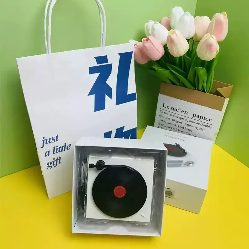 Retro Portable Vinyl Record Player, Atomic Style Electric Phonograph, Unique Gift Idea