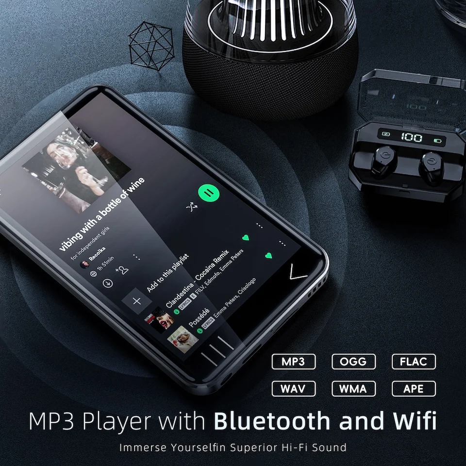 Hifi Walker G7 MP4 Player with Bluetooth Speaker, Android 13, Wifi