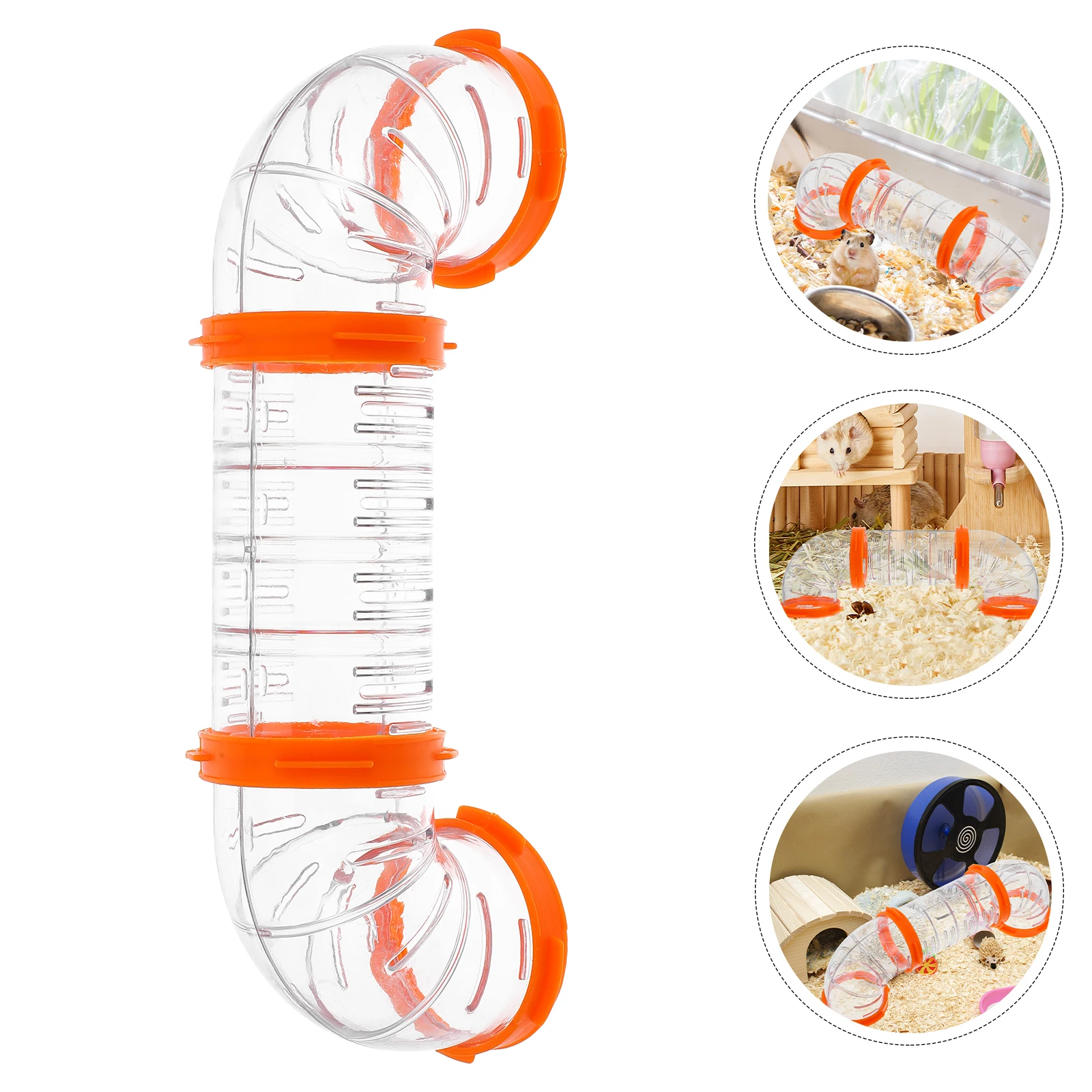 

1 Set Diy Tunnel Transparent External Tube Connector Sturdy Plastic Tubes Easy Install Disassemble Pet Accessories Tubes