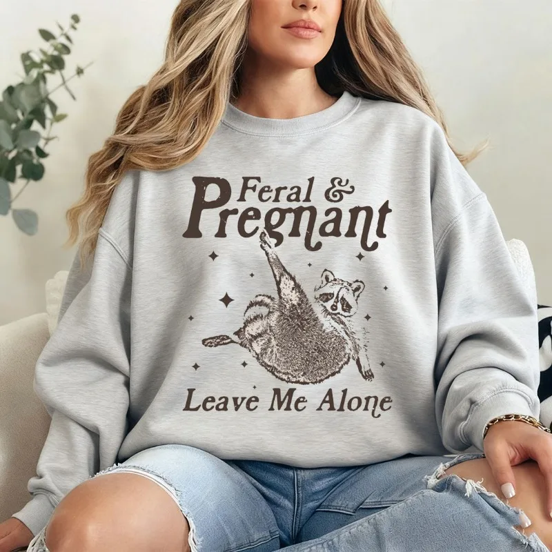 الحمل الفكاهة الحديدية والحوامل الراكون البلوز مضحك الأمومة أمي لتكون عرق الحديد والحوامل اتركني وحدي هودي