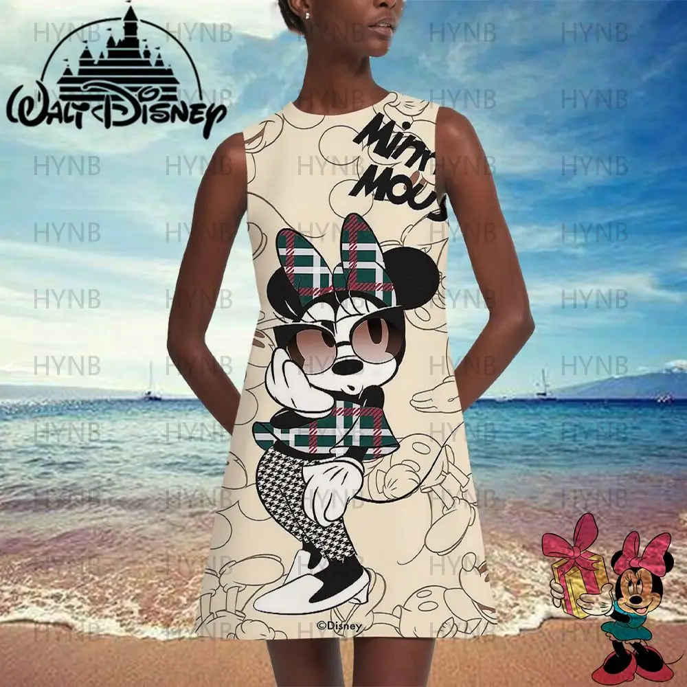 

Minnie Mouse Cover-ups Sexy Summer Dresses Woman 2022 Cool Disney Women Fashion Y2k Mini Dress Party Mickey African Print Beach