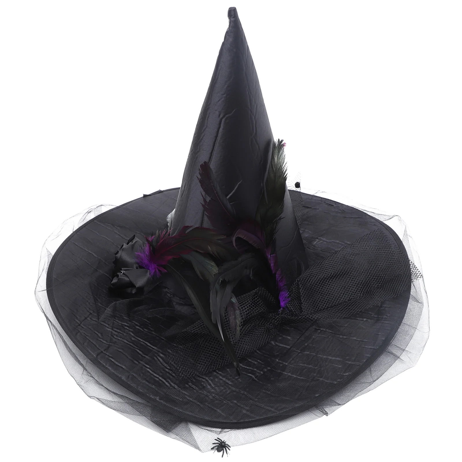 Chapeaux de Sorcière en Tissu Noir, Accessoires de Décoration de Cheveux d'Halloween, Costume