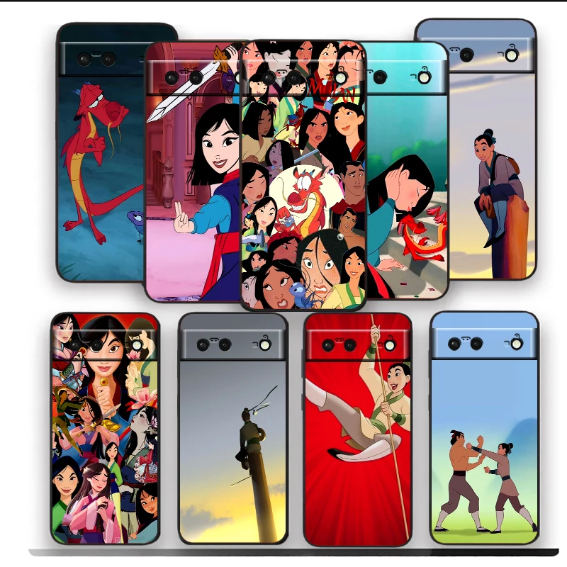 

Disney Mulan Popular Cartoon For Google Pixel 9 8 7A 7 6A 6 5A 5 4 4A XL 5G Black Silicon Shockproof Shell Soft Phone Case
