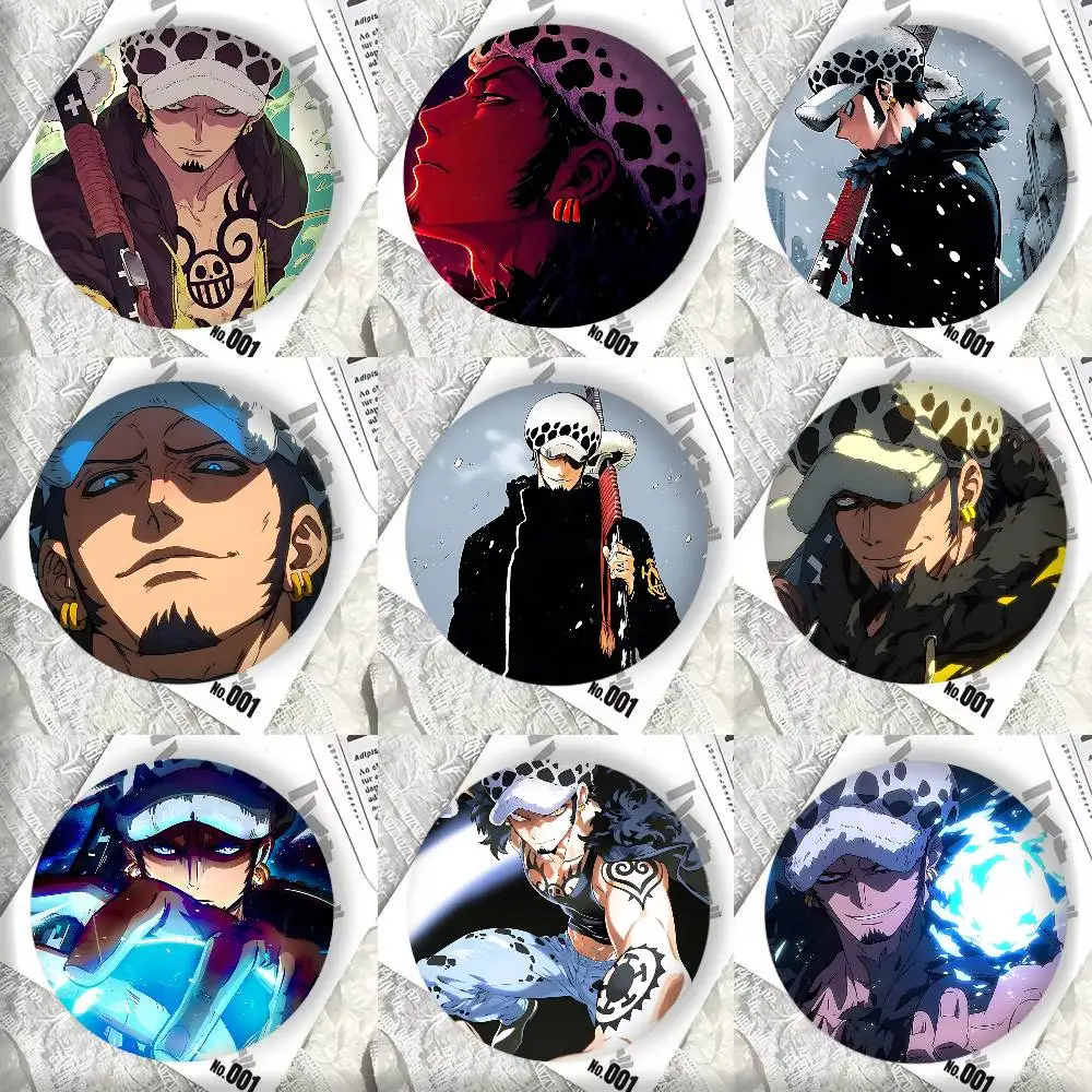Anime Character Trafalgar D. Water Law One Piece Badge Tinplate DIY Backpack Clothing Accessories Jewelry Pins