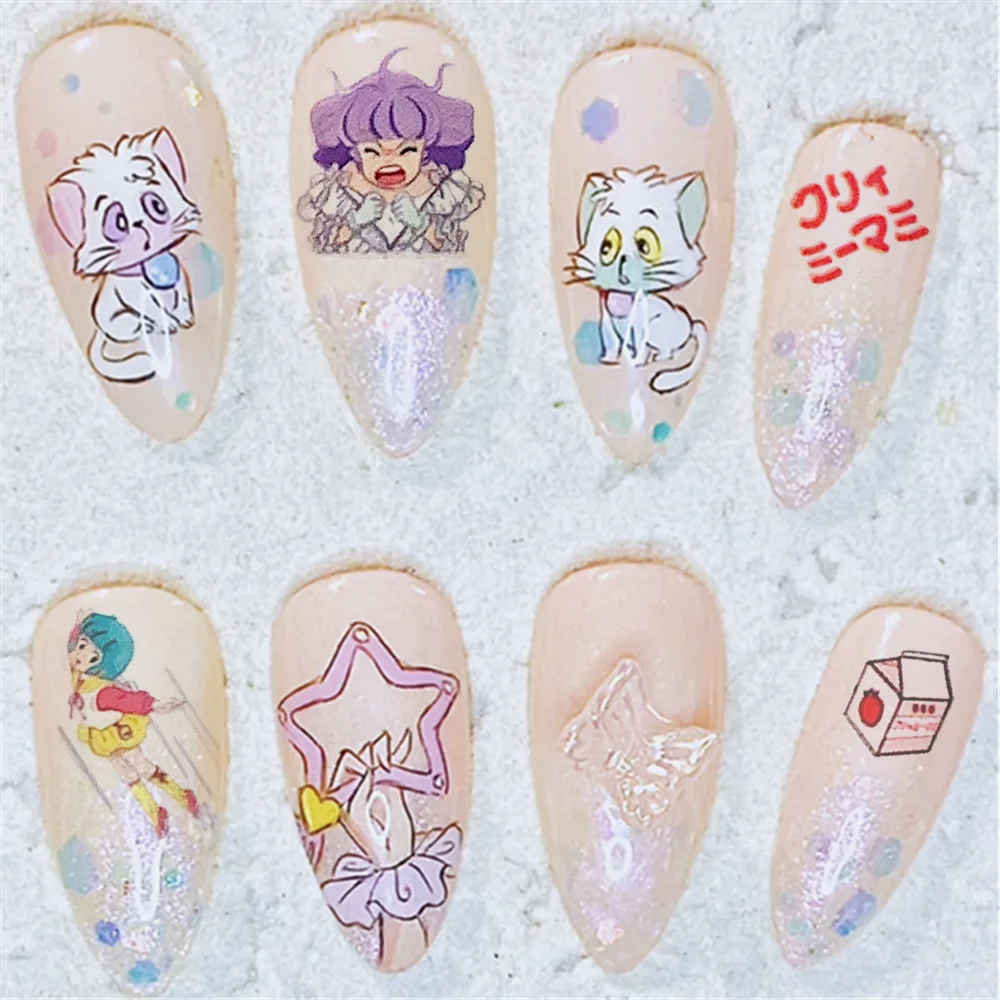 TSC-448 TSC-393 Japanese cartoon girl DIY 3D Back glue Nail sticker Nail decoration Nail art Nail ornament