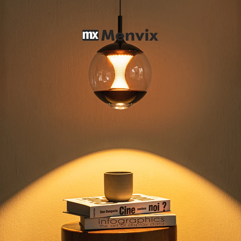 Glass Pendant Light Modern Dining Room Table Afterglow Sunset Lamp Entryway Balcony Round Table Bedroom Bedside Sleep Chandelier