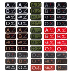 3D PVC Rubber Hook Loop Patches,Tactical Blood Type Armband Badge A B AB O Positive Negative Uniform Sticker Morale Emblem