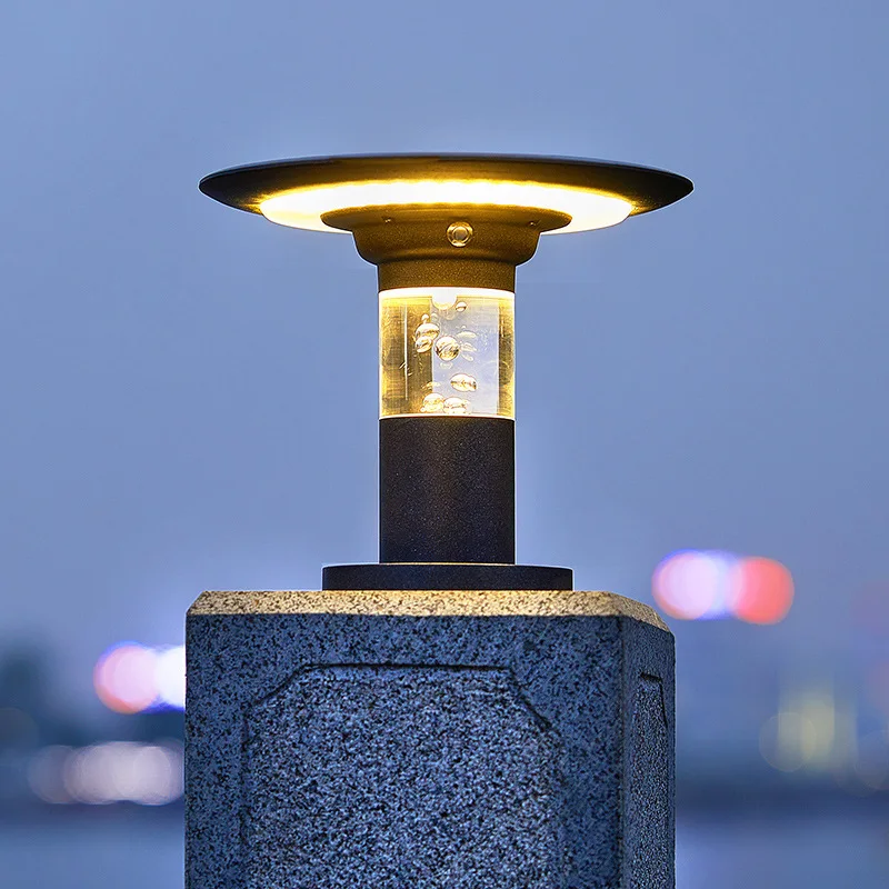 

Solar Powered Column Headlights Outdoor Wall Lights Outdoor Minimalist Modern Home Villas Door Pillars Waterproof Courtyard Lamp