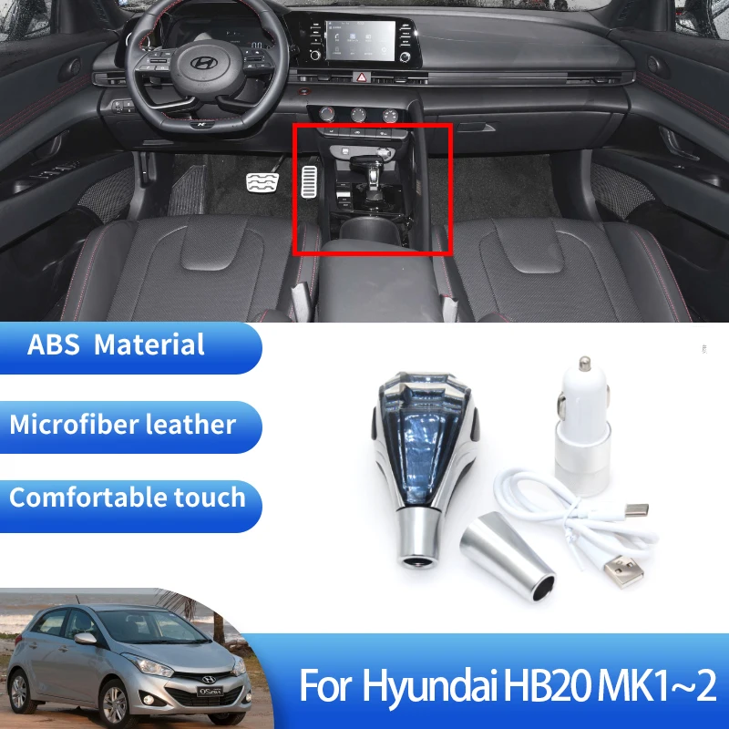 

Shifter Handle For Hyundai HB20 HB HR2 MK1~2 2013~2024 2018 2020 Hair Light Gear Knob Ball Handle Crystal Gear Knob Shifter