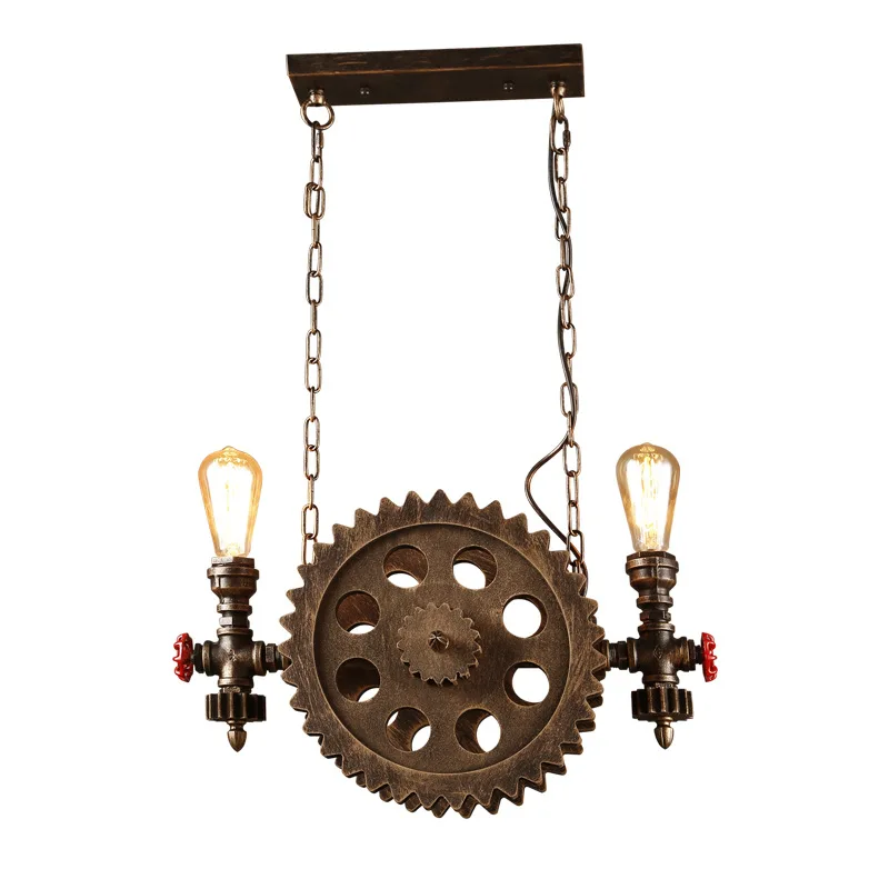 Industrial Retro Loft Chandelier Living Room Bedroom Dining Room Bar Club Pub Restaurant Light Gear Cafe Pendant Lamp