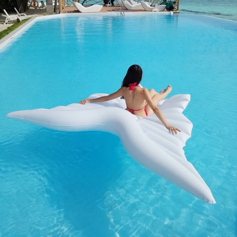 Ins Angel Wings Floating Row Floating Bed Mount Water Supplies Pool Floaties Pool Floats Inflatable Toys Big Sea Mattress