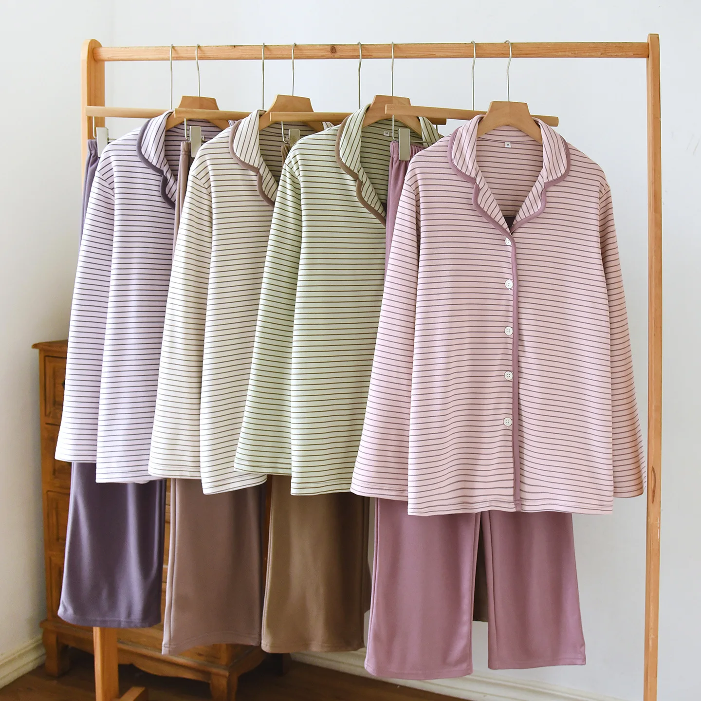 

Autumn Winter Sleepwear For Sleeping Velvet Fleece Warm Pajama Set New Night Wear Female Pijama Women's Home Clothes