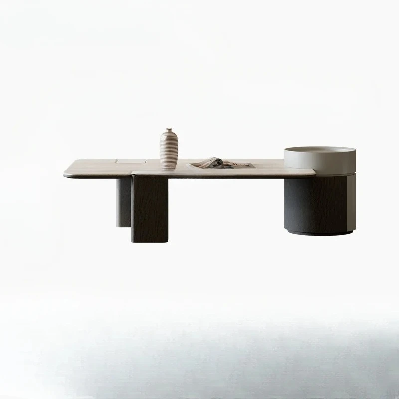 

Modern Minimalist Rectangular Coffee Table Living Room Small Apartment Designer Model High-End Elegant High Leg Microlite