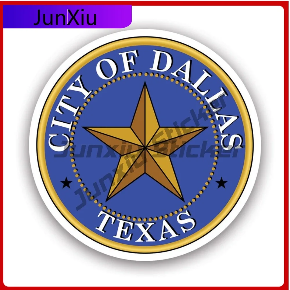 

Seal of Dallas Trendy Motorcycle Anti Scratch Sticker tx Protected texan dal texas city StickerUV Sticker Cool Wall