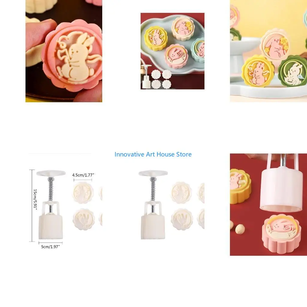 E1PC Plastic Mooncake Mold for Mid-Autumn Festival Handpressure Rabbit Mooncake Mould