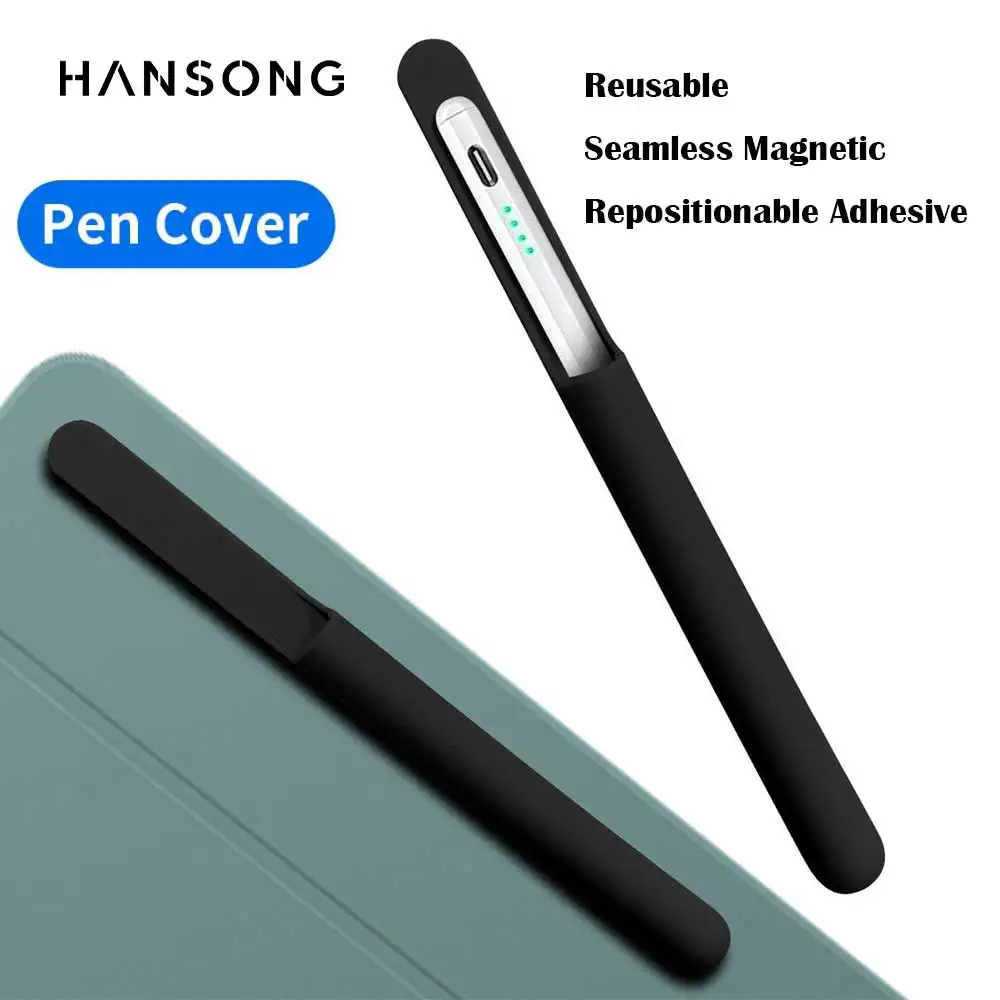 For Samsung Apple Xiaomi Universal Pen Holder Adhesive Magnetic Suction Anti-Loss Protective Sleeve Reusable for Reusable Cover