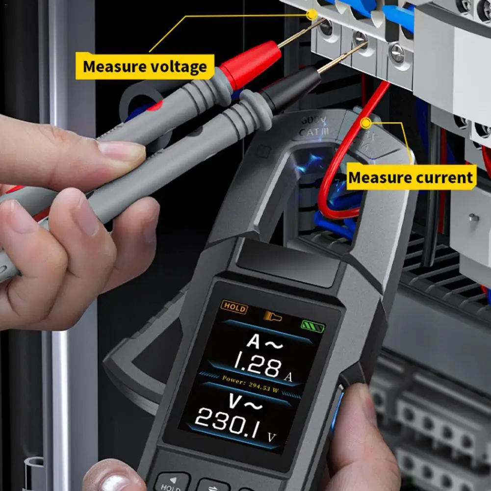  100 DC AC Current Voltage Clamp Meter USB Charger 10000 Counts 600A Intelligent High-precision Tester Electrician Tools