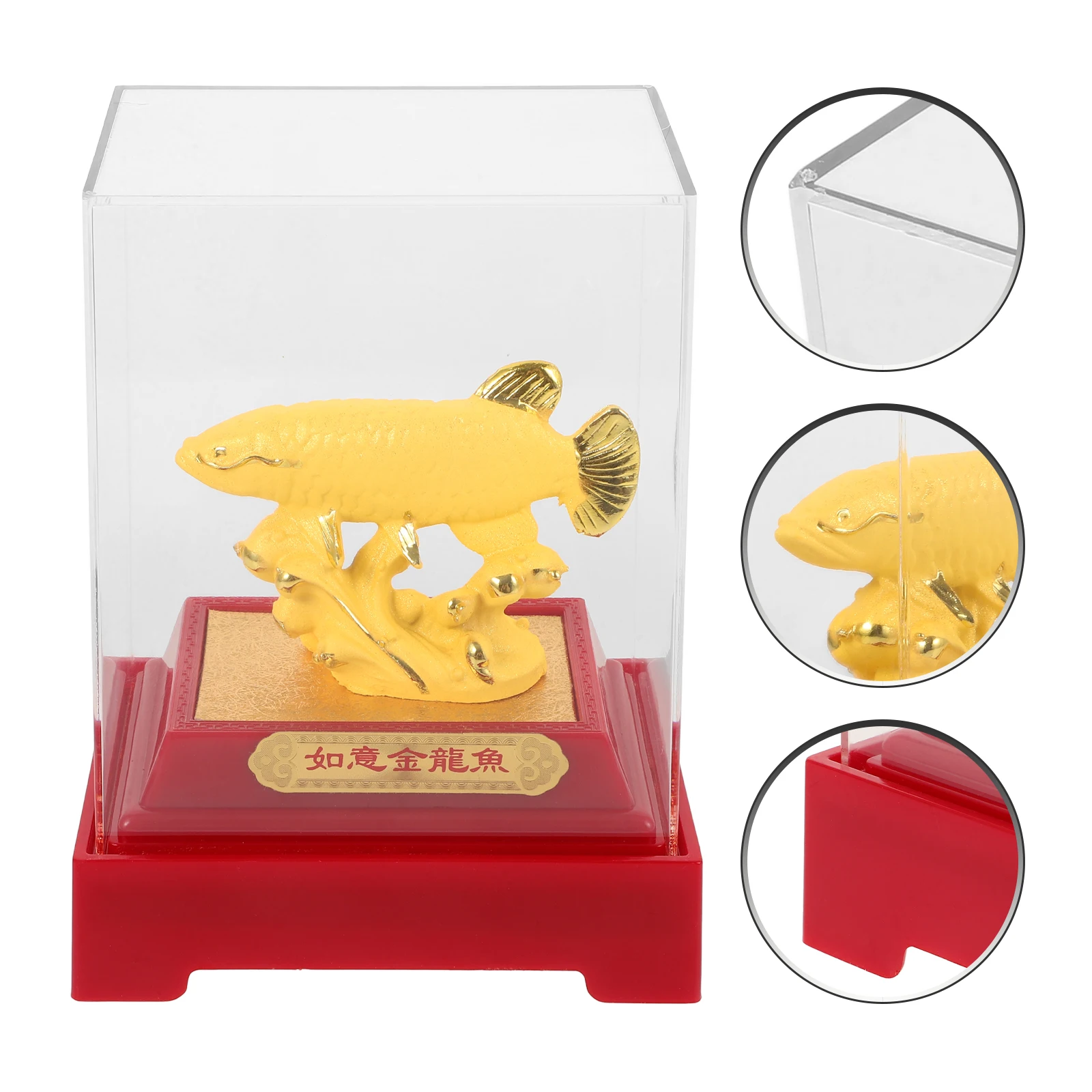 

Resin Sculpture Chinese Ornament Home Office Table Desktop Statues Wedding Anniversary Gift Car Interior Fish Statue