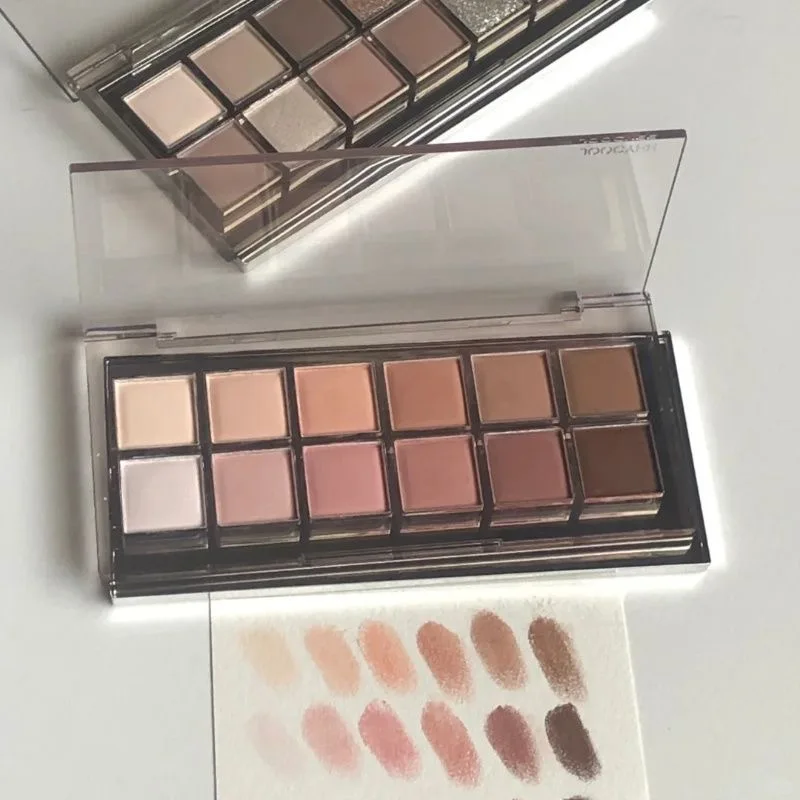 JOOCYEE 12색 아이섀도우 팔레트 라이트 메이크업 팔레트 매트 및 쉬머 마감 메이크업 세트 화장품 풀 세트