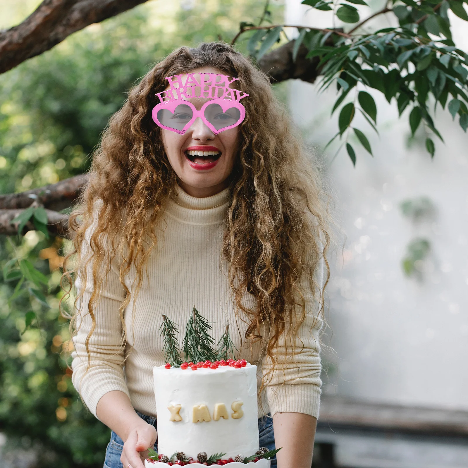 

Birthday Party Glasses Heart Shape Design Brilliant Colors Exquisite Comfortable Wear Portable Lightweight Outdoor Celebration