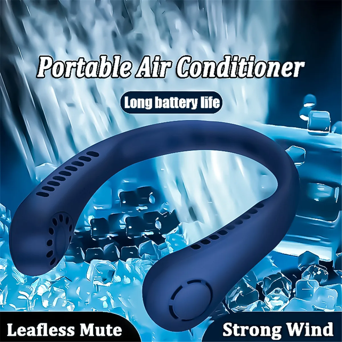 1Pcs New Mini Neck Fan Portable Bladeless Hanging Neck Rechargeable Air Cooler 3 Speed Mini Summer Sports Fans